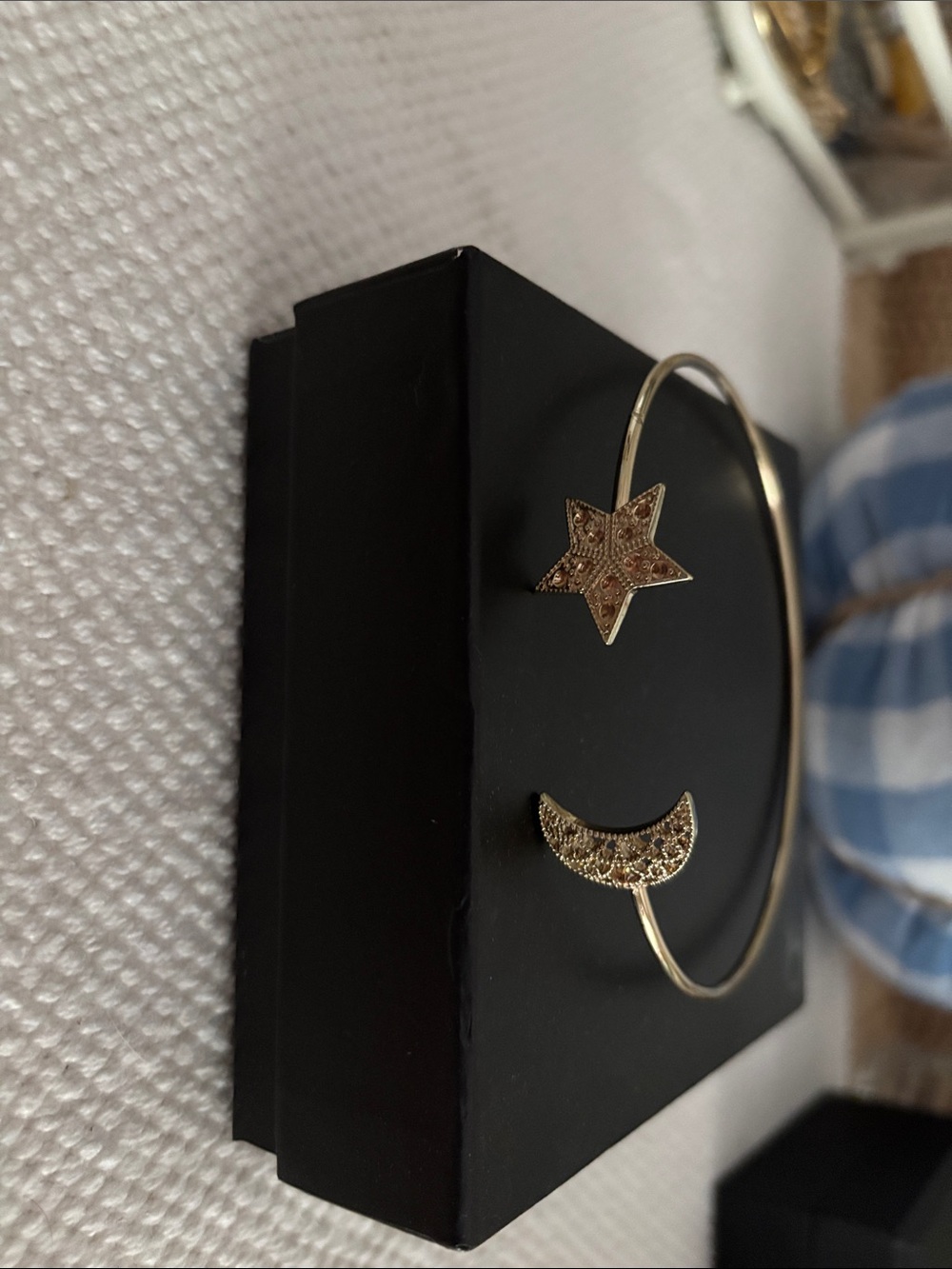 Gold Star & Moon Open Cuff Bracelet - Women Accessories